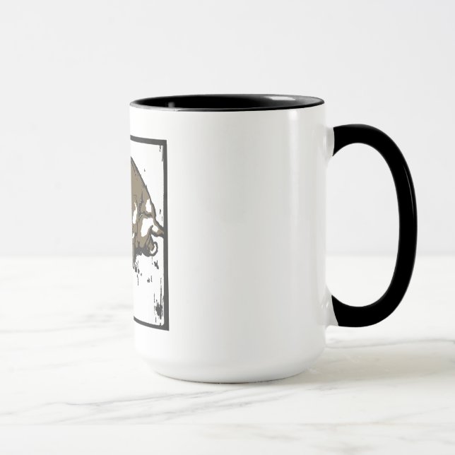 Victorian Woodcut Pigs On Mug (Right)