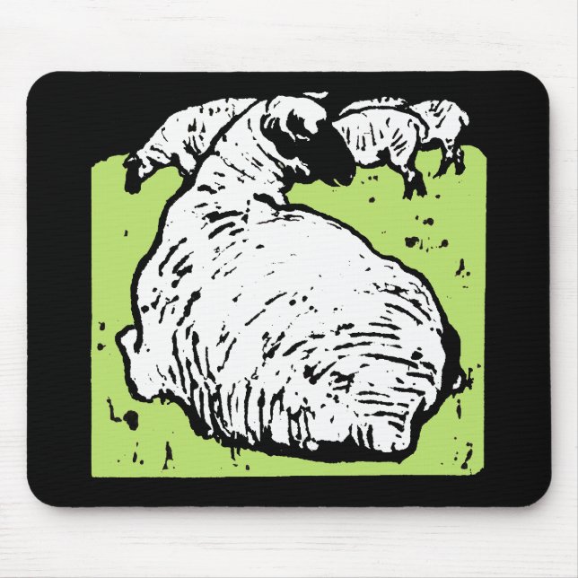 Victorian Woodcut Sheep Mousepad (Front)