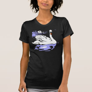 Victorian Woodcut Swans On T Shirt