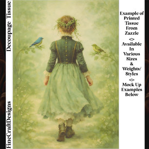  Victorian Woodland Girl From Behind EZ3 Decoupage Tissue Paper