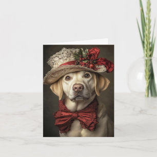 Victorian Yellow Lab Christmas Holiday Card