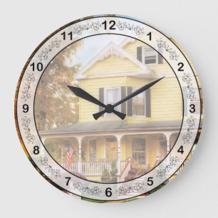 Victorian - Yellow Lace -  Dream House Large Clock