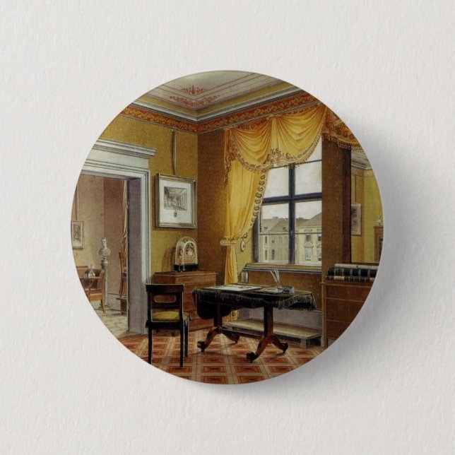 Victorian Yellow room with window 2 Inch Round Button (Front)