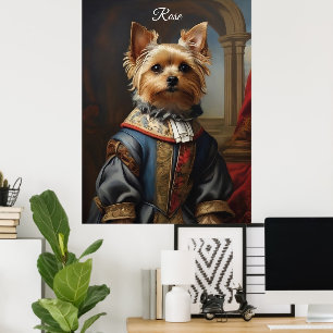 Victorian Yorkshire Terrier in Clothes Whimsical  Poster