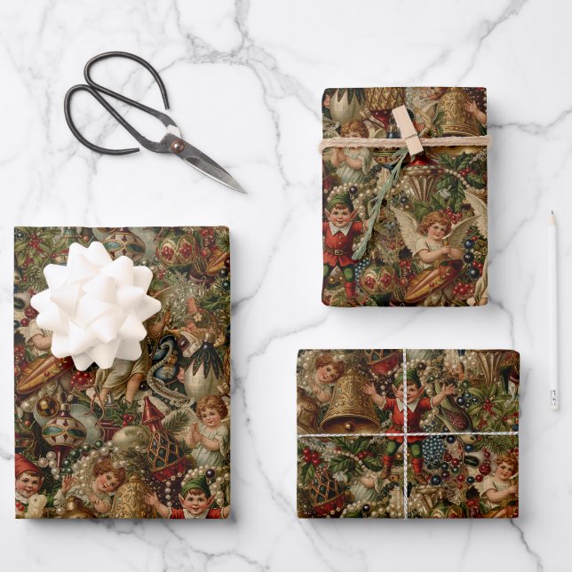Victorian Yuletide Abundance Wrapping Paper (Front)