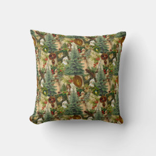 Victorian Yuletide Splendour   Throw Pillow