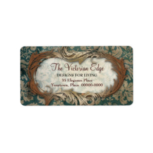 Victorienne esthétique Damask Étiquettes de adress