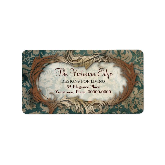 Victorienne esthétique Damask Étiquettes de adress (Devant)