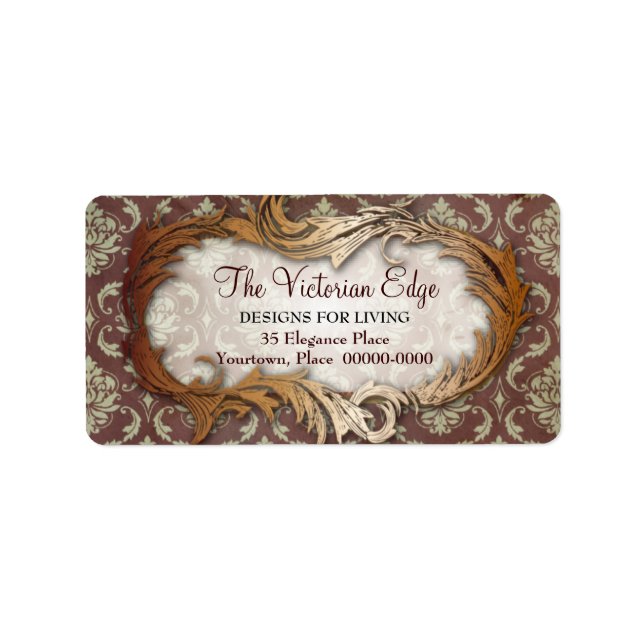 Victorienne esthétique Damask Étiquettes de adress (Devant)
