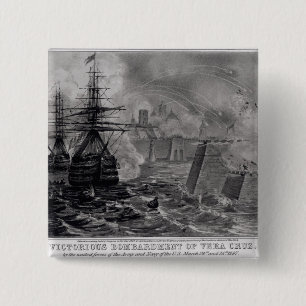 Victorious Bombardment of Vera Cruz 2 Inch Square Button