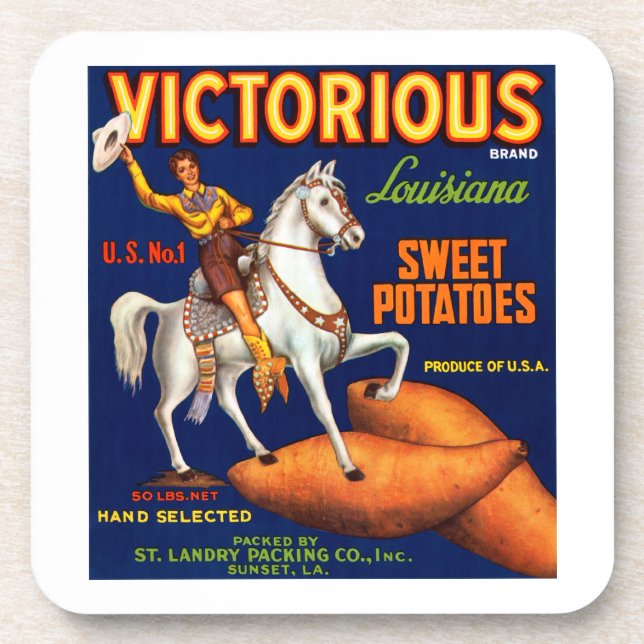 Victorious Brand Louisiana Sweet Potatoes Coaster (Front)
