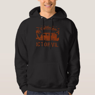 Victorville CA California retro vintage surfing be Hoodie