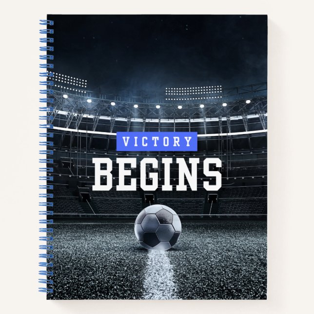 Victory Begins Here - Motivational Notebook (Front)