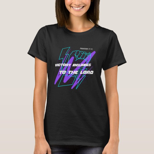 Victory Belongs To The Lord | Christian Athletes T-Shirt (Front)