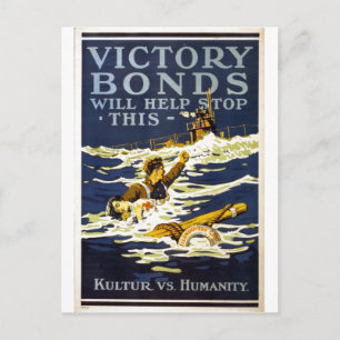 Victory Bonds will help stop this World War 1 1918 Postcard