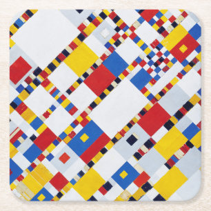 Victory Boogie Woogie, Mondrian Square Paper Coaster