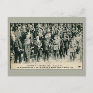 Victory celebrations in Paris Foch and Joffre Postcard