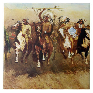 “Victory Dance” Western Art by Frederic Remington Tile