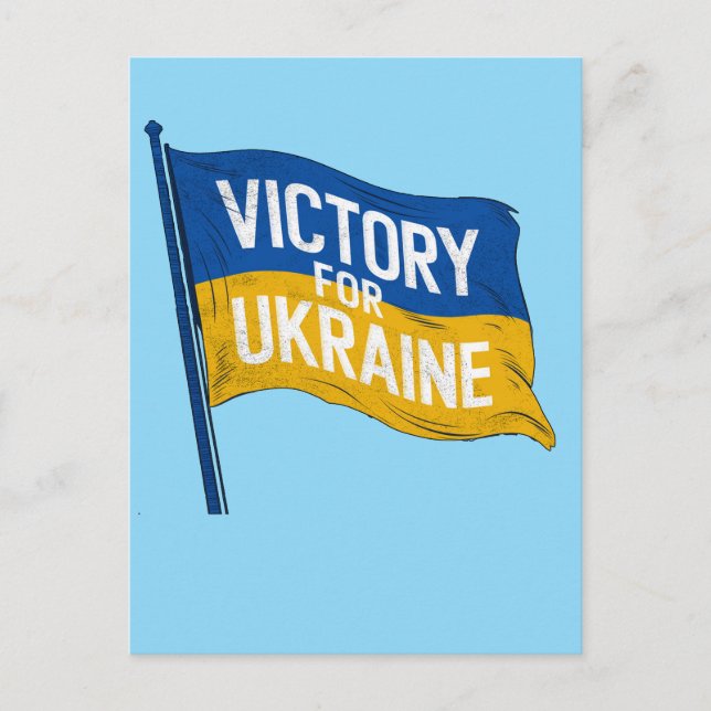 Victory for Ukraine Flag, Pro-Ukraine Patriot Art Postcard (Front)