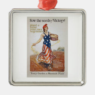 Victory Garden Liberty Sow Seeds WWI Propaganda Metal Ornament