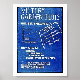 Victory Garden Plots, Free For Employees Poster