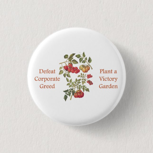 Victory Garden Tomato Tote 1 Inch Round Button (Front)