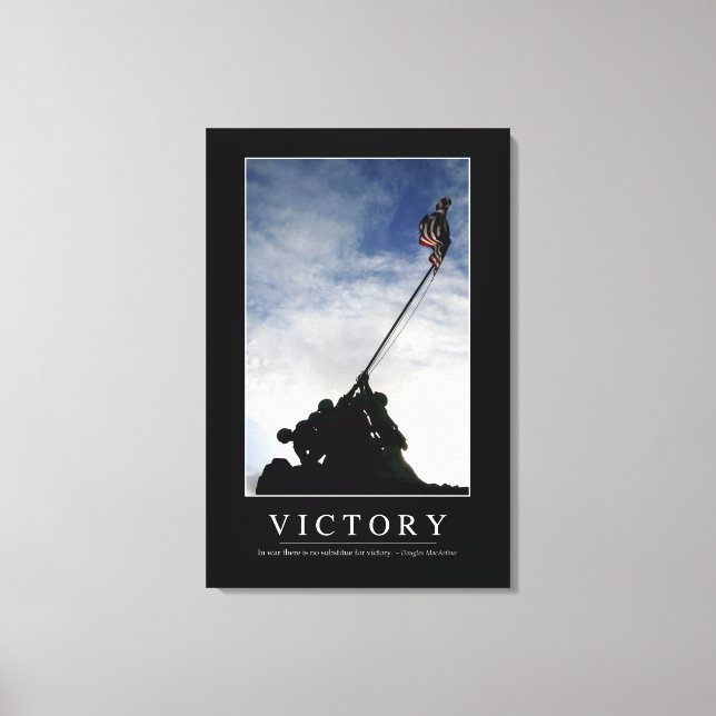 Victory: Inspirational Quote Canvas Print (Front)