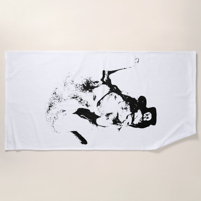 Victory Lap – Labrador at Play Beach Towel (Front)