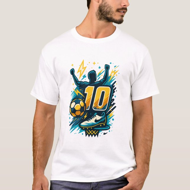 Victory Number 10 Soccer Tee – Bold Lightning Sty (Front)