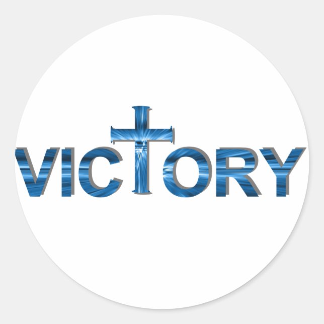 Victory Ombre bleu. Classic Round Sticker (Front)