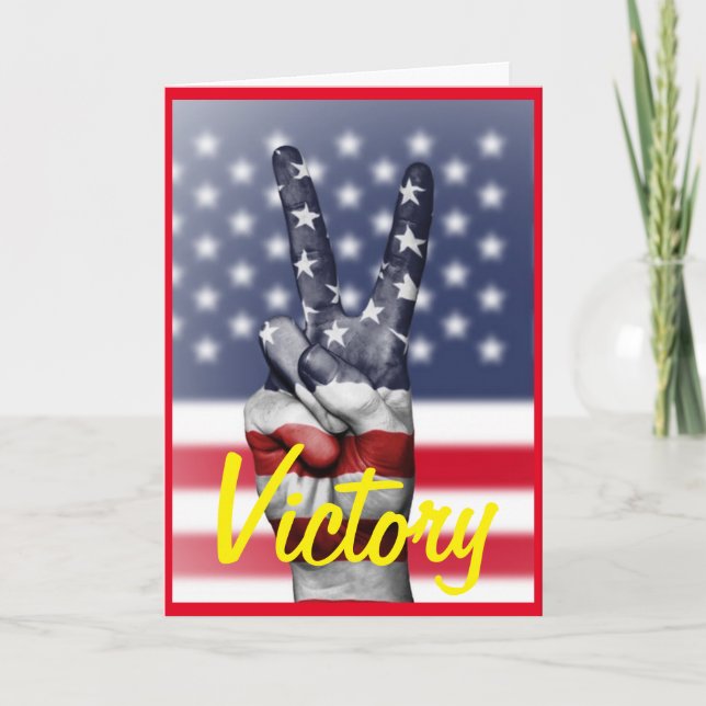 Victory, Patriotic, U.S.A. Folded Greeting Card (Front)