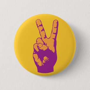 Victory, Peace and Harmony hand symbol 2 Inch Round Button