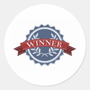 Victory reward winners shield classic round sticker