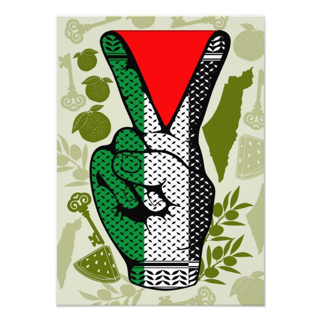 Victory Sign Hand Resistance Red Triangle Symbol (Front)