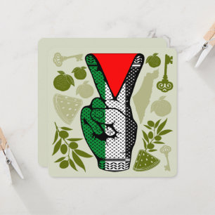 Victory Sign Hand Resistance Red Triangle Symbol