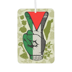 Victory Sign Hand Resistance Red Triangle Symbol Air Freshener