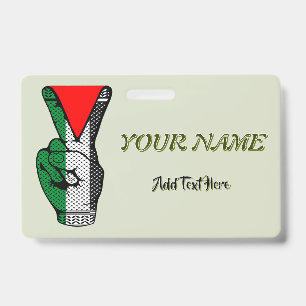 Victory Sign Hand Resistance Red Triangle Symbol Badge