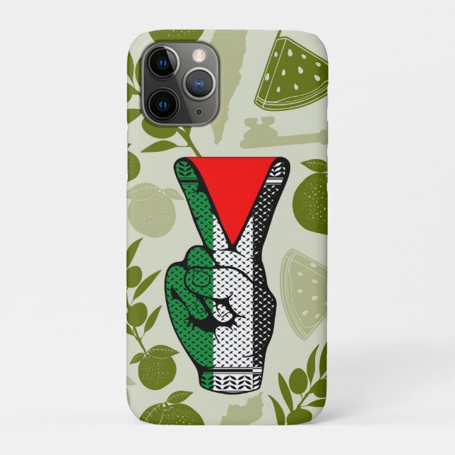 Victory Sign Hand Resistance Red Triangle Symbol Case-Mate iPhone Case (Back)