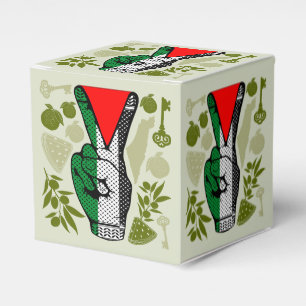 Victory Sign Hand Resistance Red Triangle Symbol Favor Box