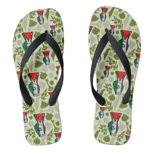 Victory Sign Hand Resistance Red Triangle Symbol Flip Flops