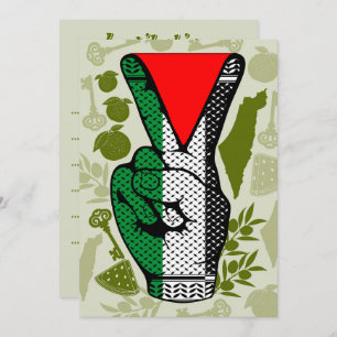 Victory Sign Hand Resistance Red Triangle Symbol Invitation