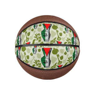 Victory Sign Hand Resistance Red Triangle Symbol Mini Basketball