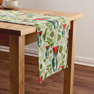 Victory Sign Hand Resistance Red Triangle Symbol Short Table Runner