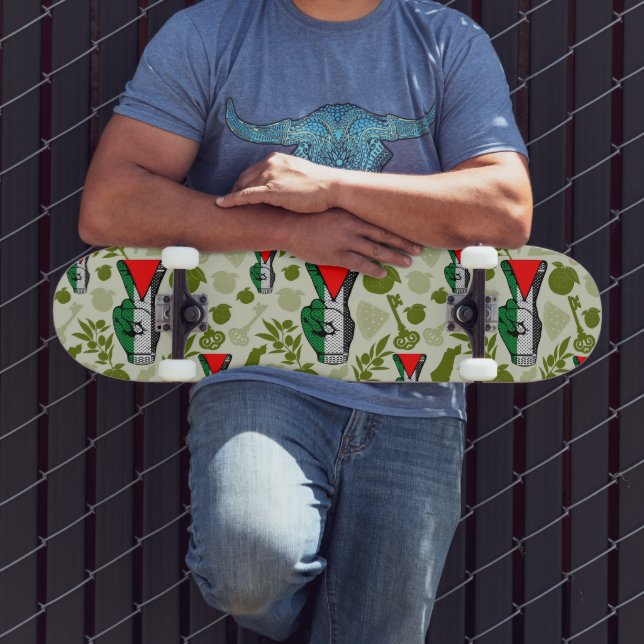 Victory Sign Hand Resistance Red Triangle Symbol Skateboard (Outdoor 3)