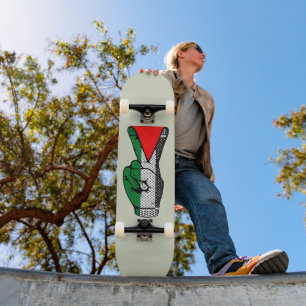 Victory Sign Hand Resistance Red Triangle Symbol Skateboard