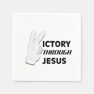 Victory through Jesus Napkin