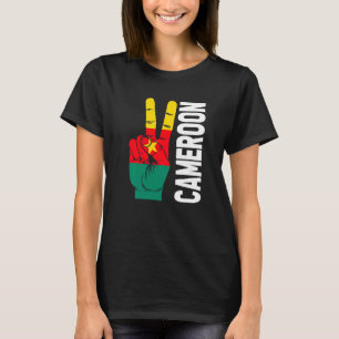 Victory Two Fingers Cameroon Flag Patriotic T-Shirt