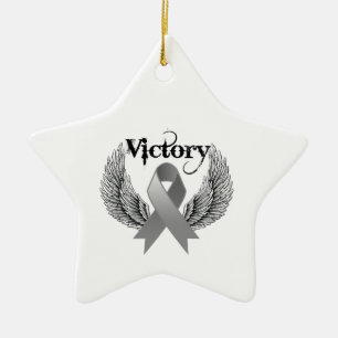 Victory Wings - Brain Cancer Ceramic Ornament