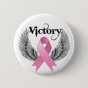 Victory Wings Breast Cancer 2 Inch Round Button