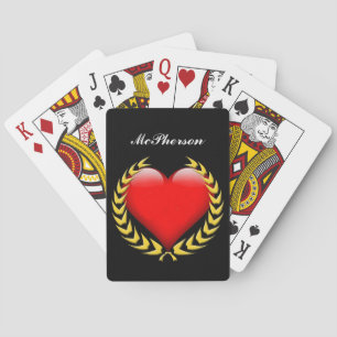 Victory Wreath and Heart express love Personalize Playing Cards